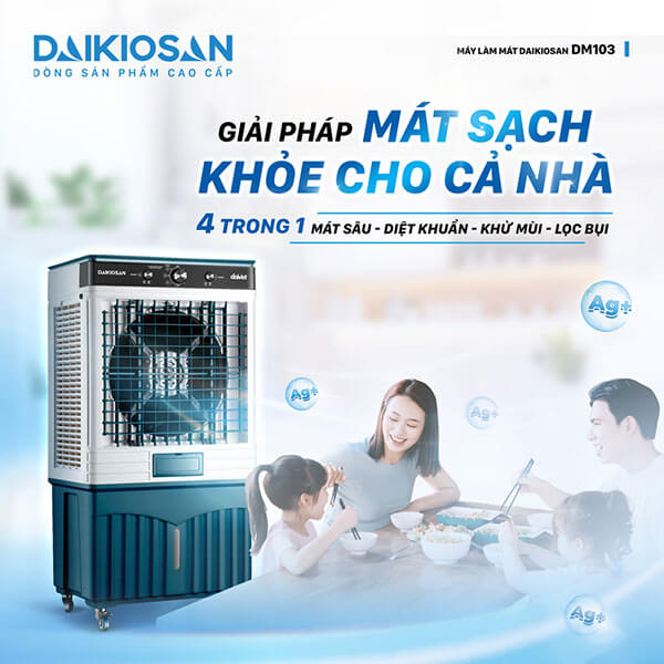 Quạt điều hòa Daikiosan DM103 mát sạch khỏe