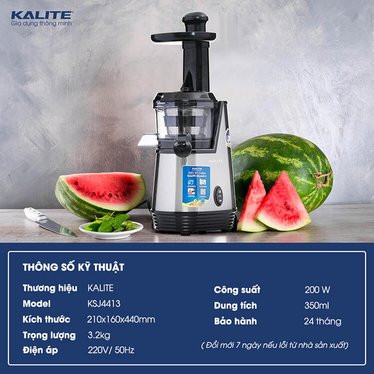 Thông số cơ bản của máy ép chậm Kalite KSJ4413