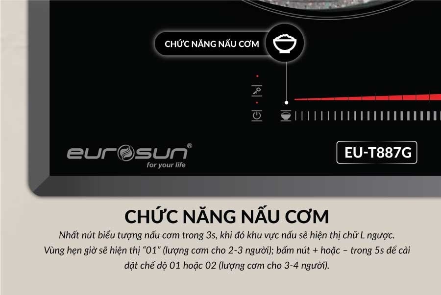 Bếp từ hồng ngoại Eurosun EU-TE887G