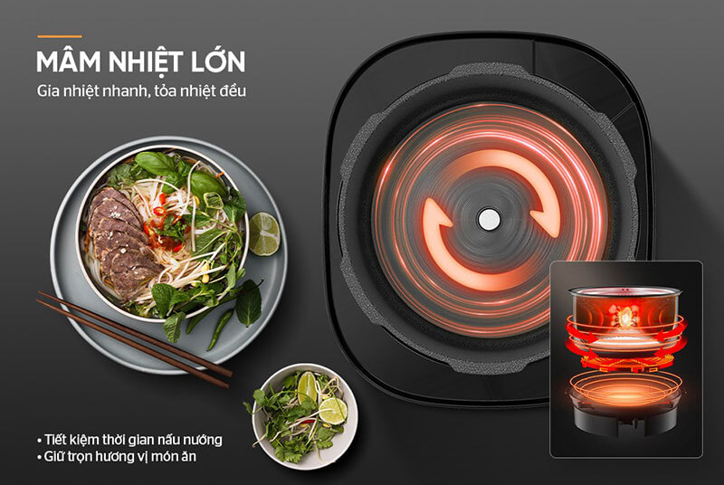 Nồi áp suất điện tử đa năng 5L SUNHOUSE MAMA SHD1580 có mâm nhiệt lớn