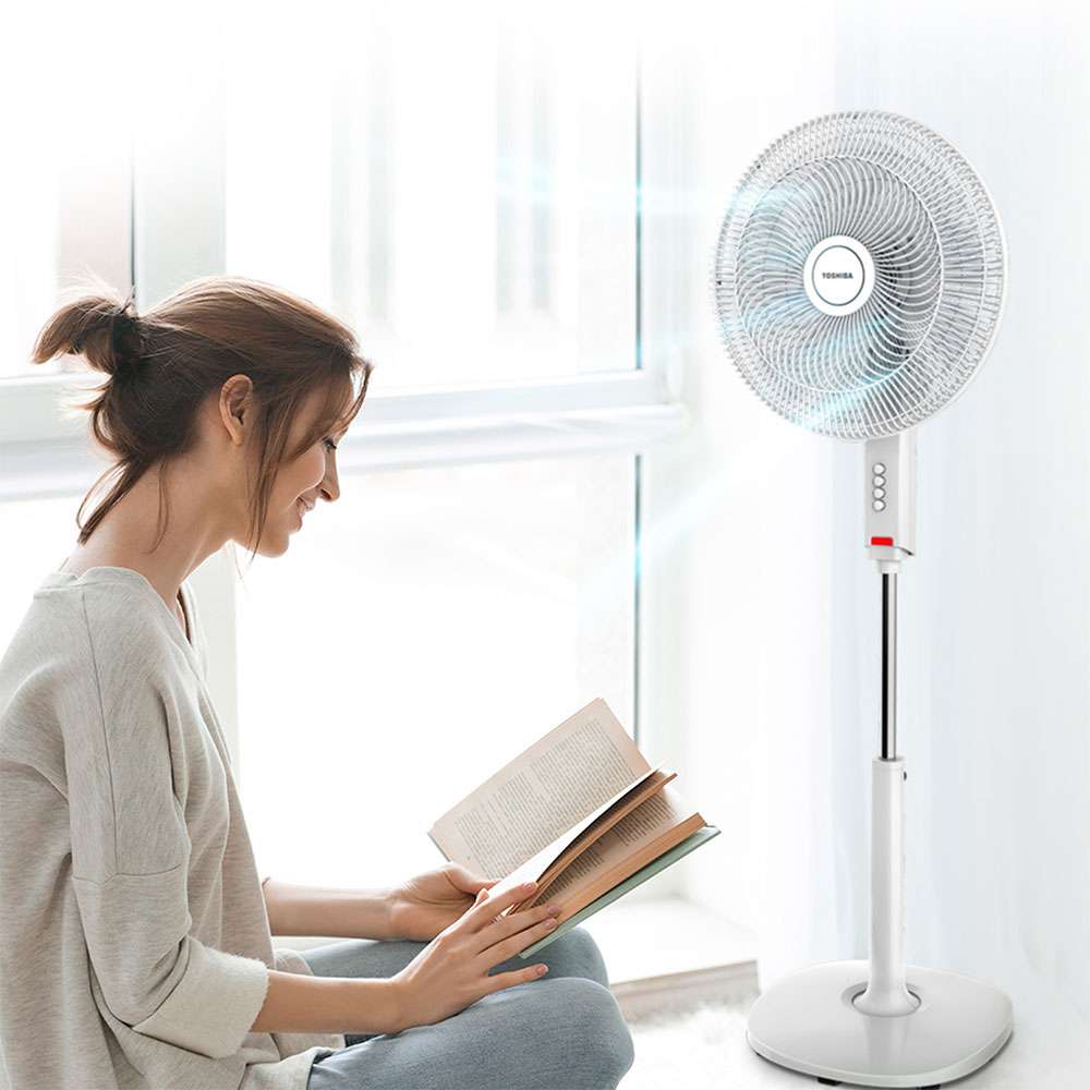 Quạt cây Toshiba F-ASB50VN(W) bạc đạn giảm ma sát giúp vận hành mát hơn